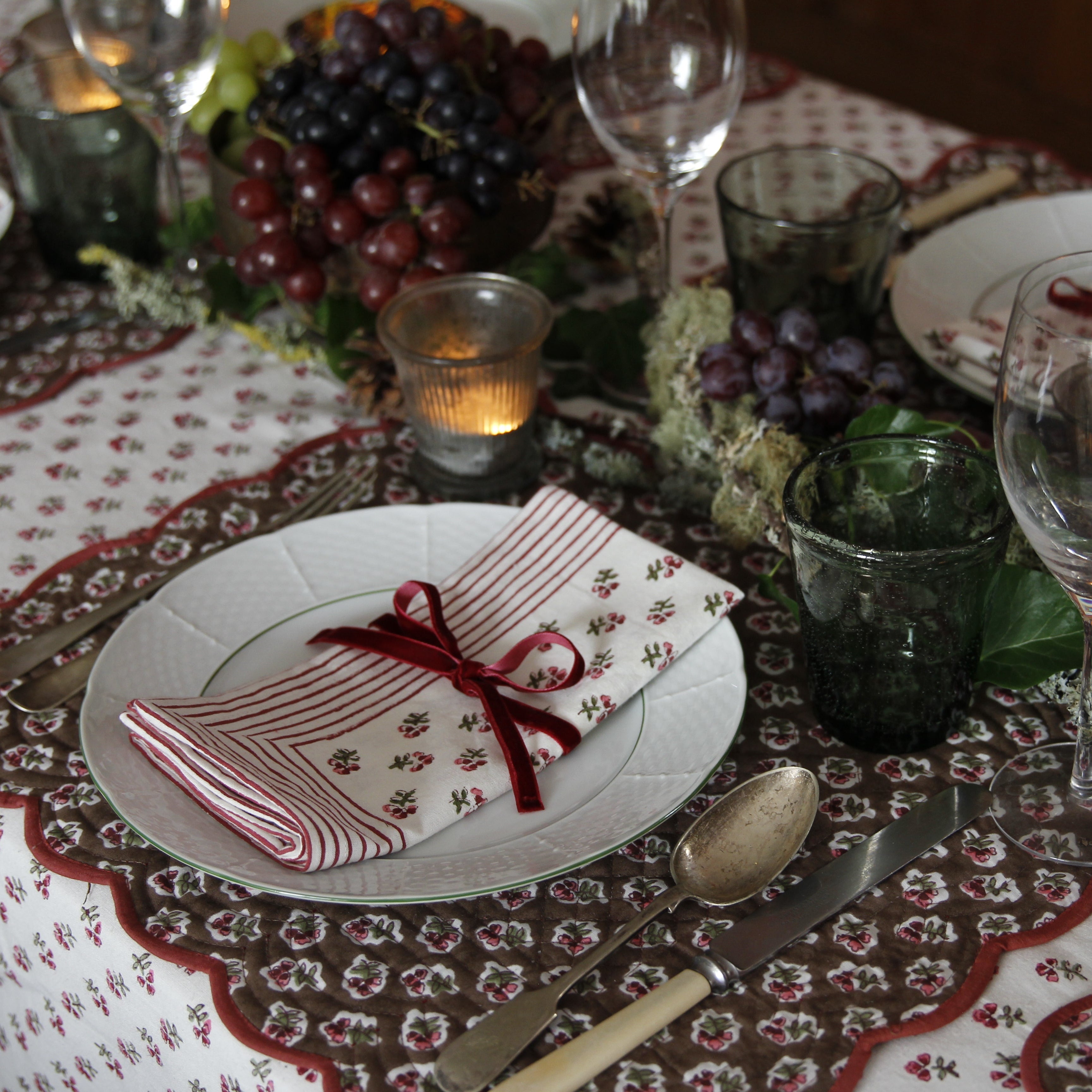 Pink Ditsy Napkin - Set of 4