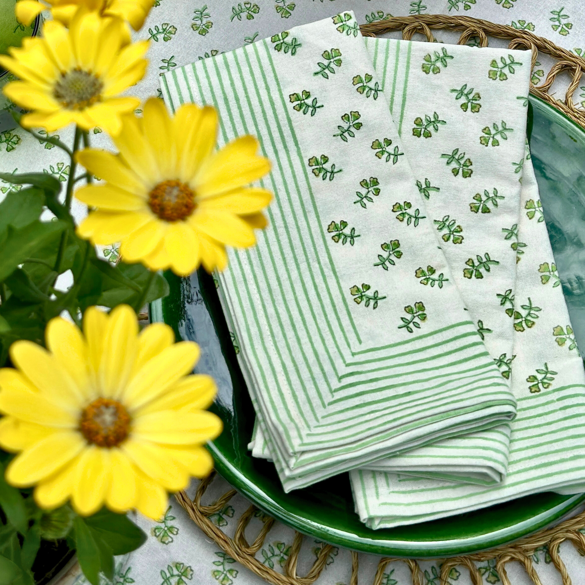 Green Ditsy Napkin - Set of 4