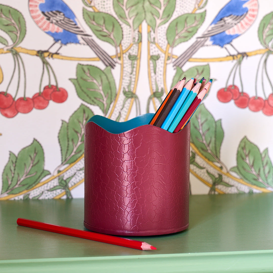Toleware Pen Pot - Chilli and Teal