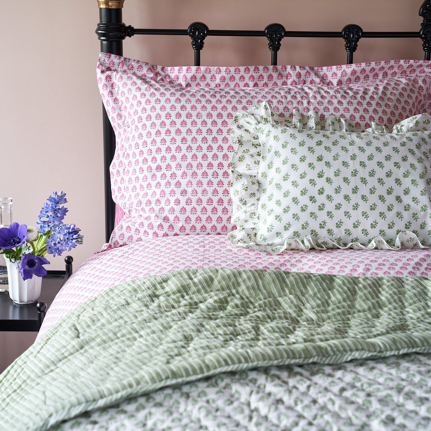 Green Ditsy Baby / Boudoir Pillowcase