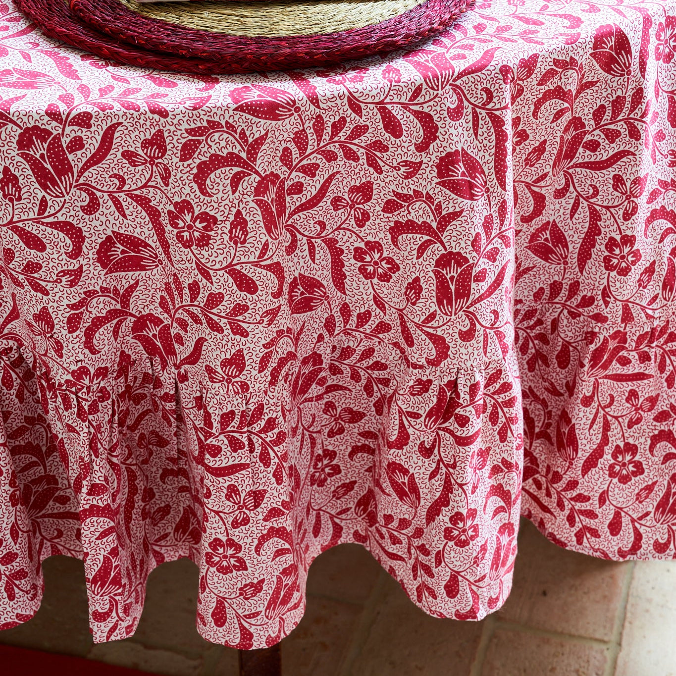 Red Ottilie Tablecloth