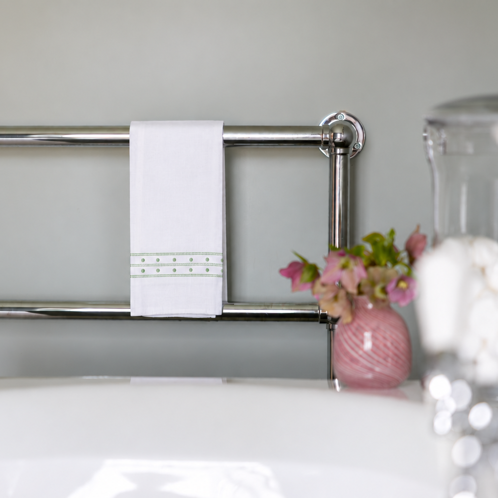 Green Matilda Linen Hand Towel