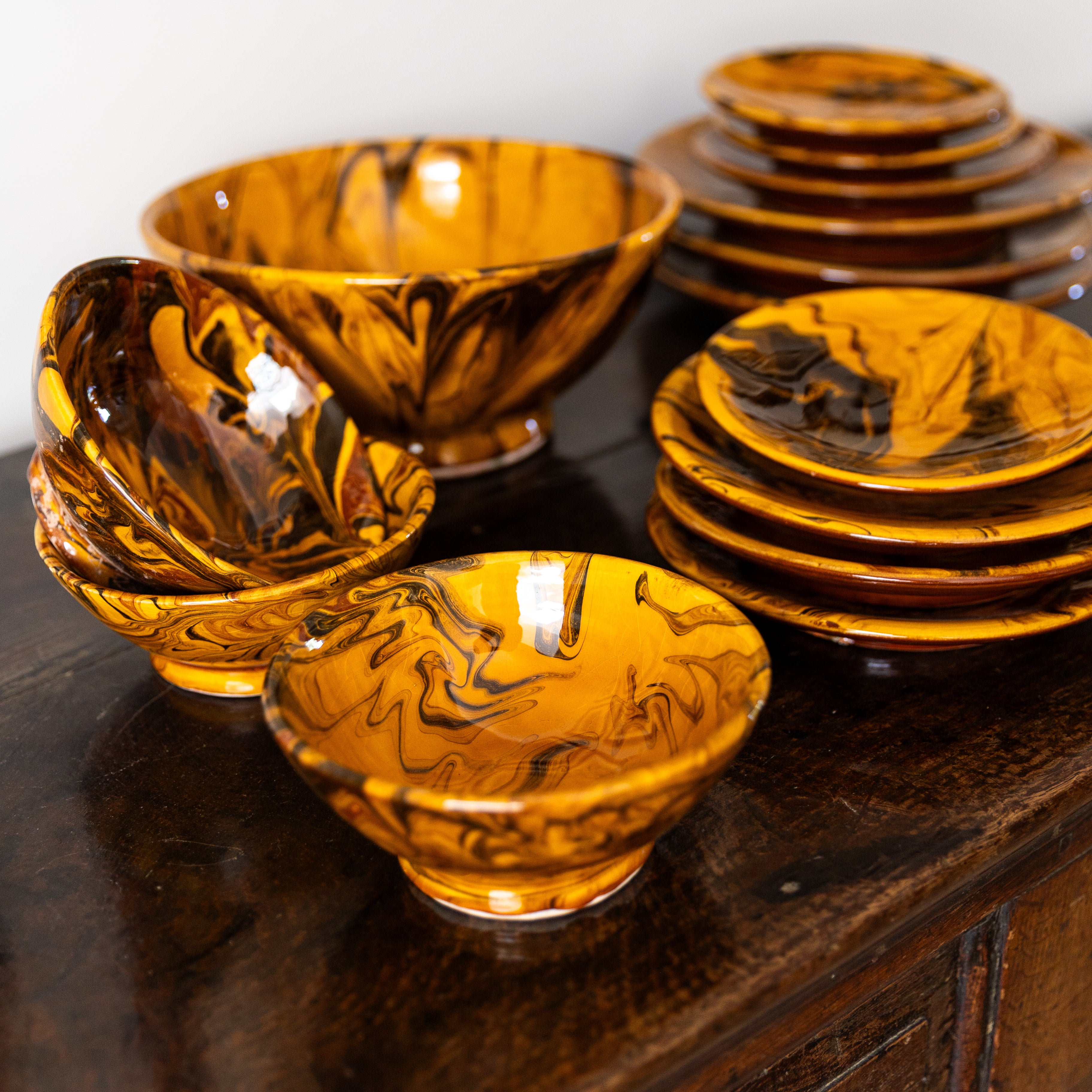 Medium Honey Marbled Bowl
