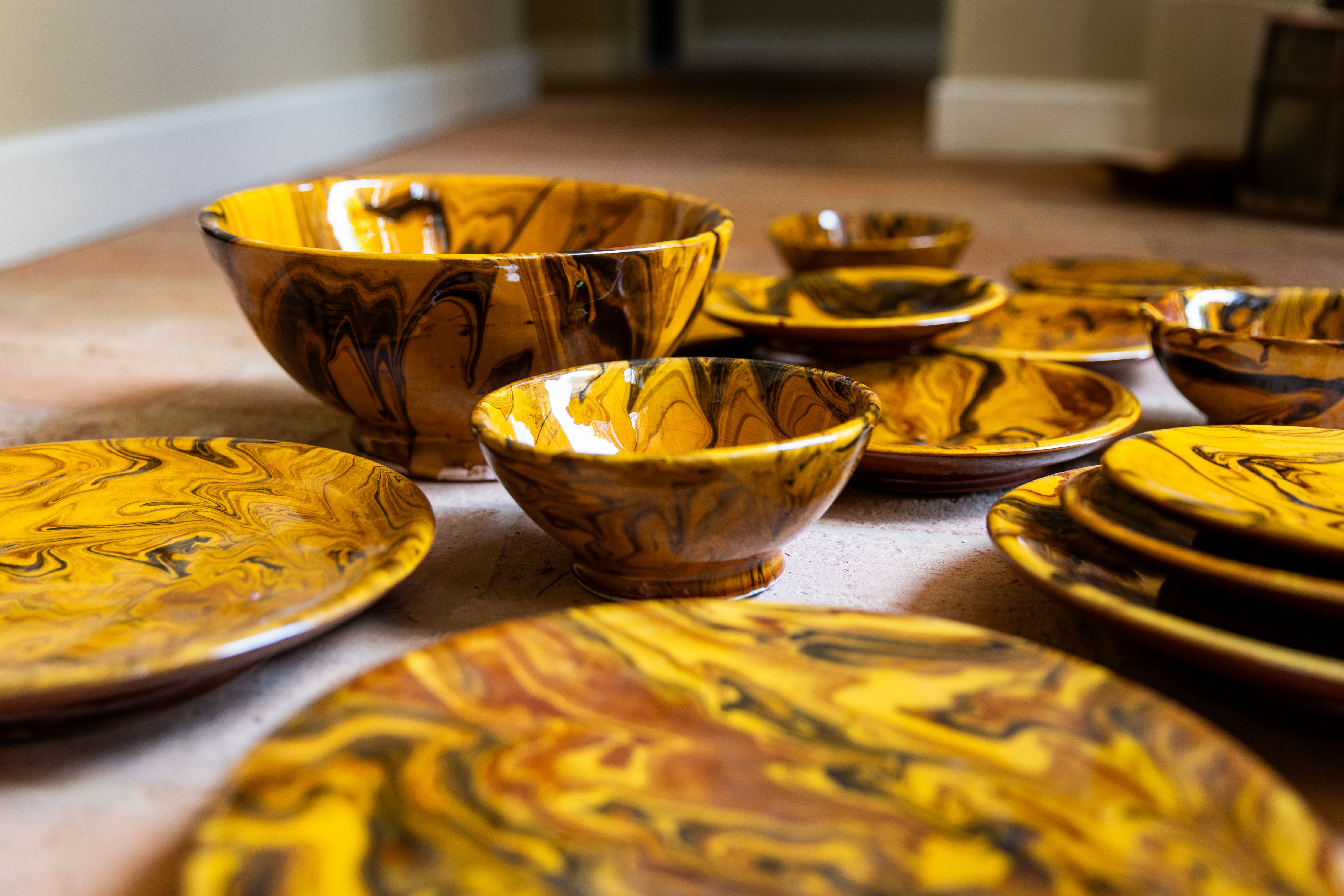 Medium Honey Marbled Bowl