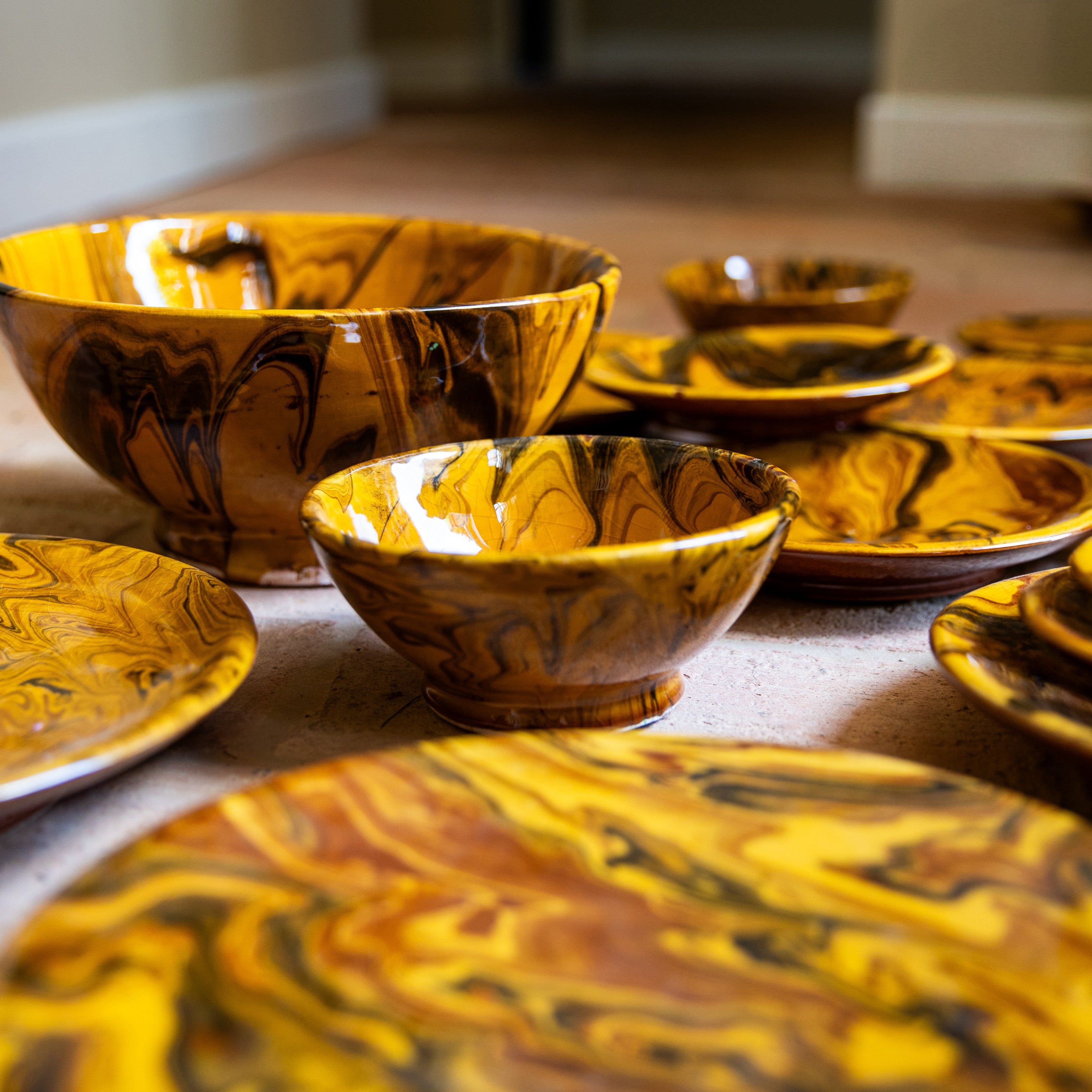 Small Honey Marbled Bowl
