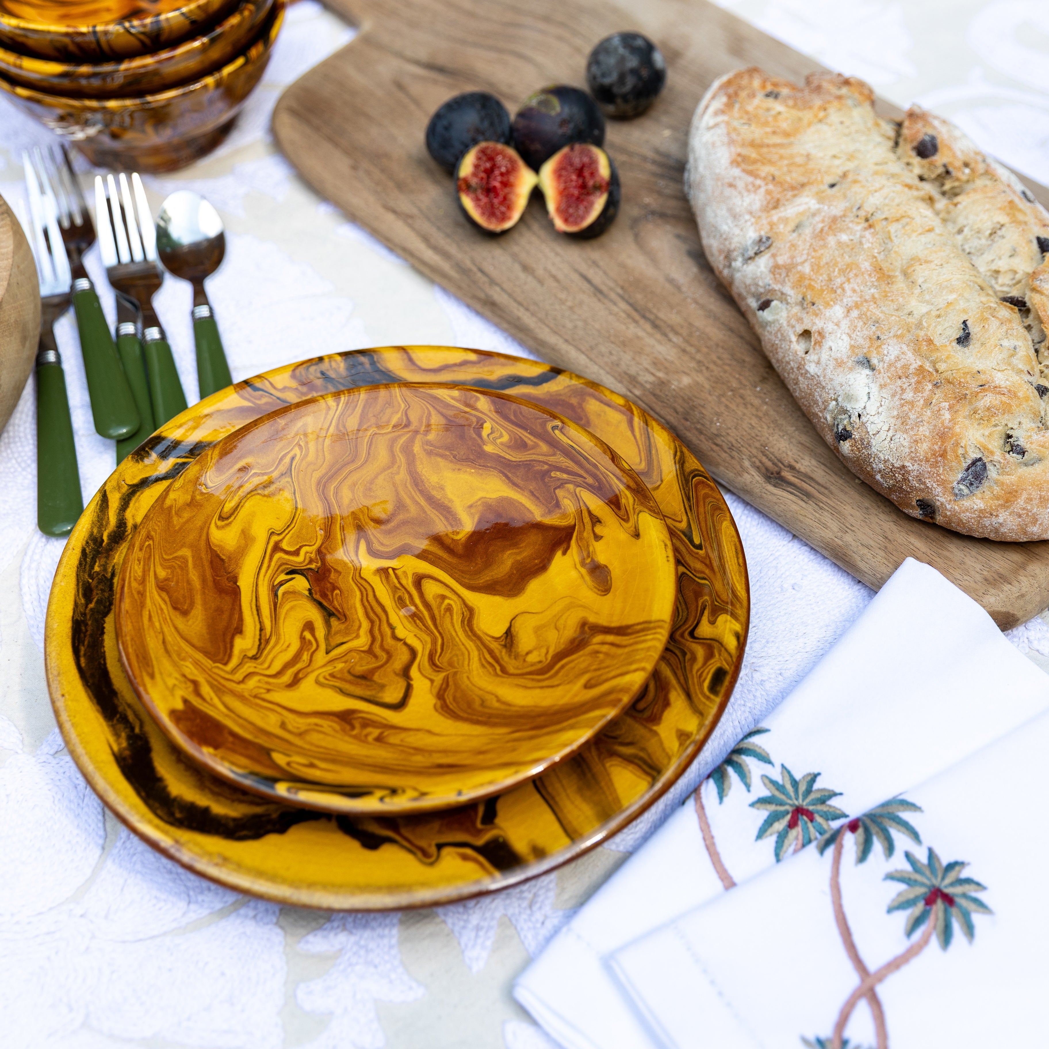Medium Honey Marbled Plate
