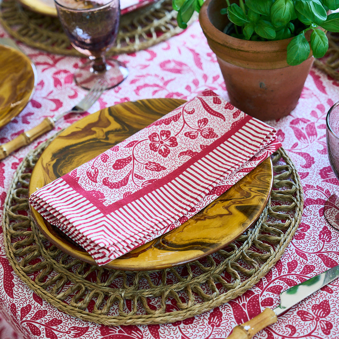 Red Ottilie Napkins - Set of 4