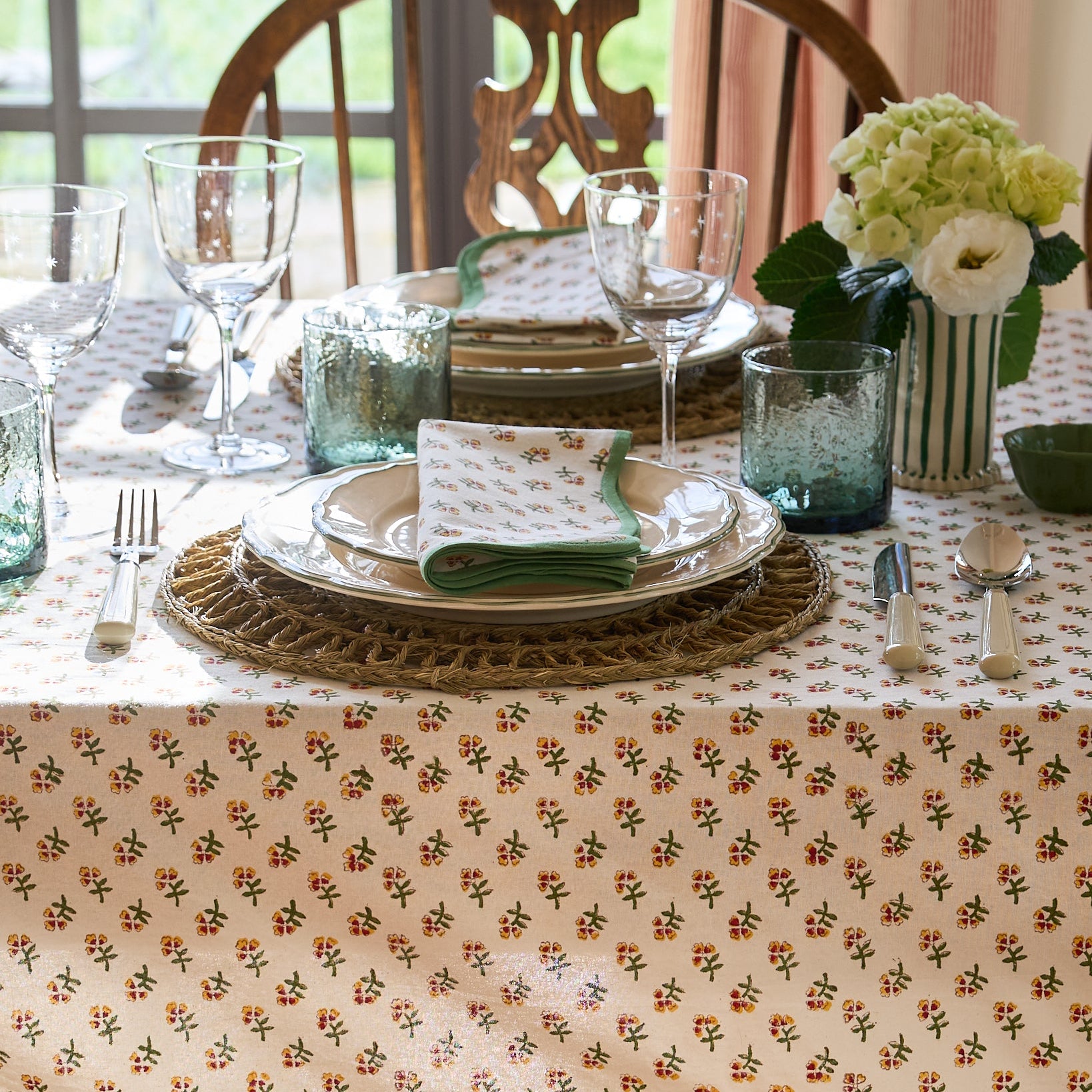 Yellow Ditsy Ruffle Tablecloth