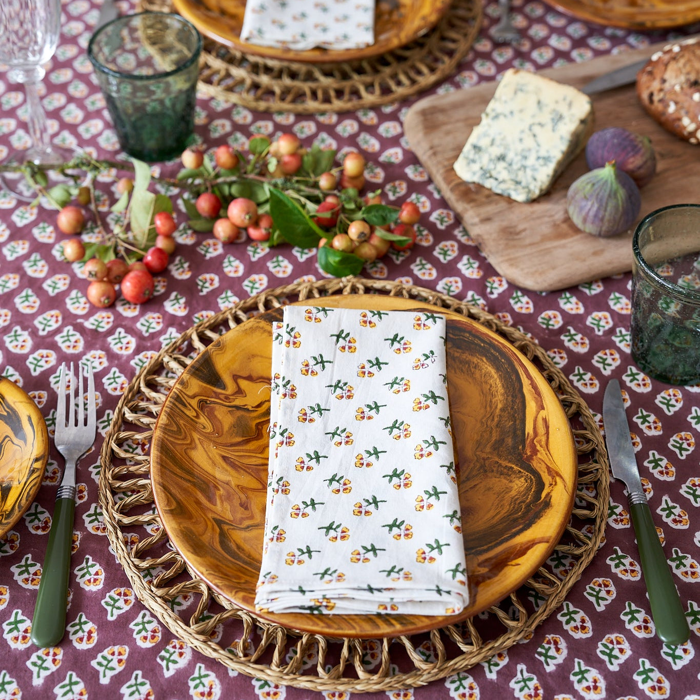 Yellow Ditsy Napkins - Set of 4