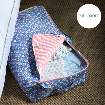 Azure Blue Ditsy Underbed Storage Bag