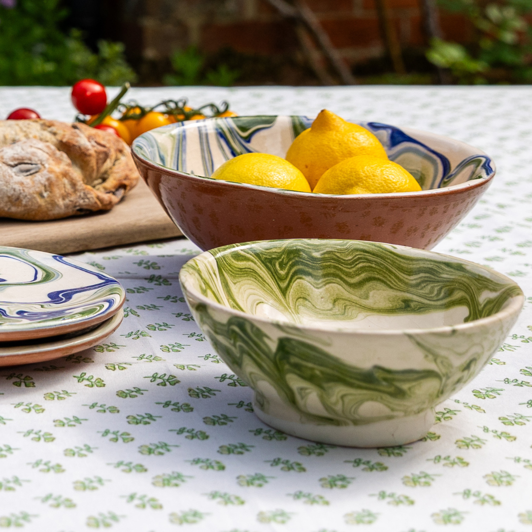 Small Green Marbled Bowl