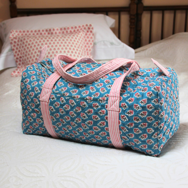 Teal Ditsy Weekend Bag