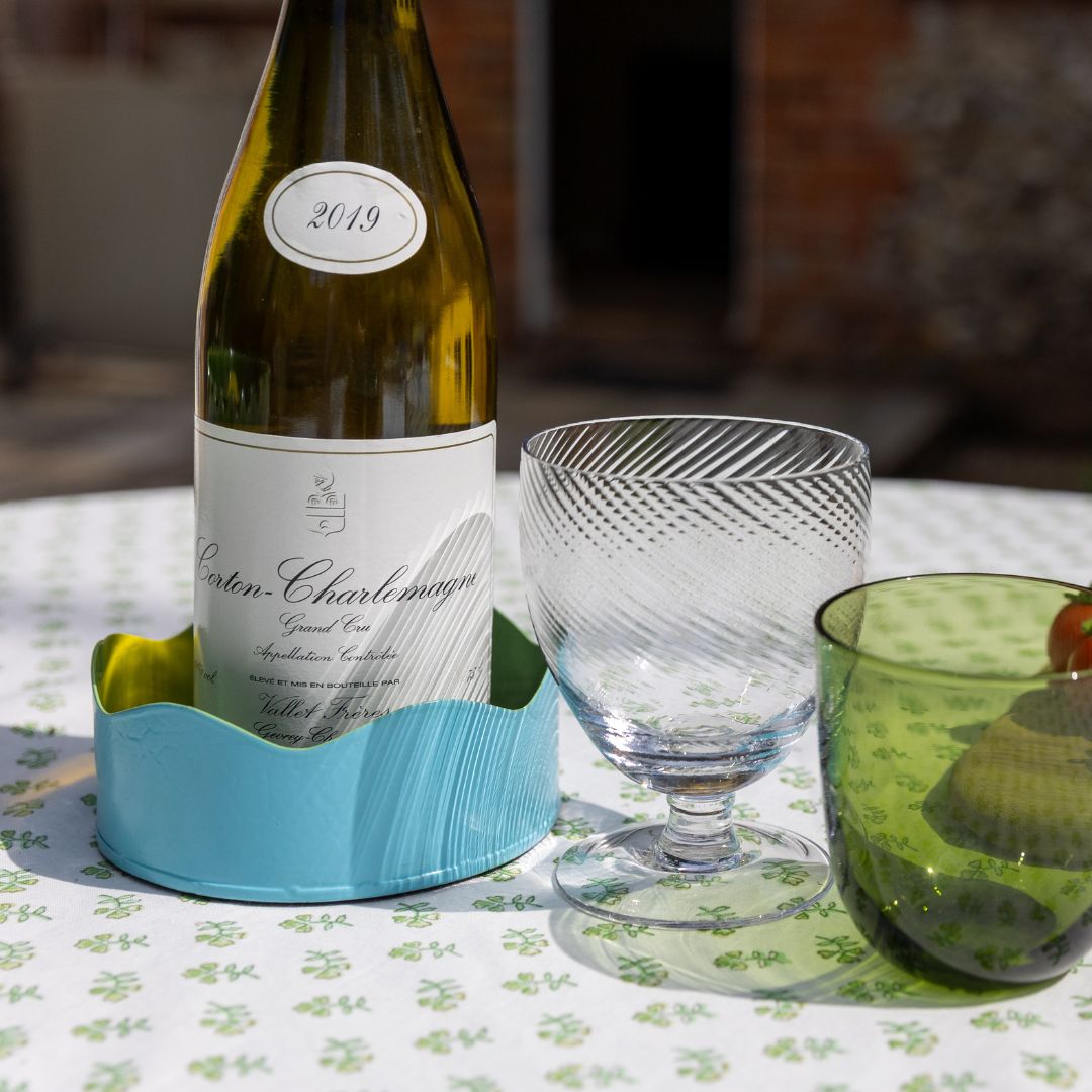 Toleware Wine Coaster - Sky Blue & Light Green