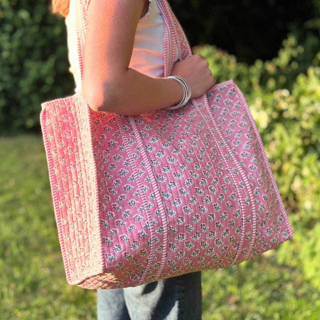 Rose Ditsy Quilted Tote Bag