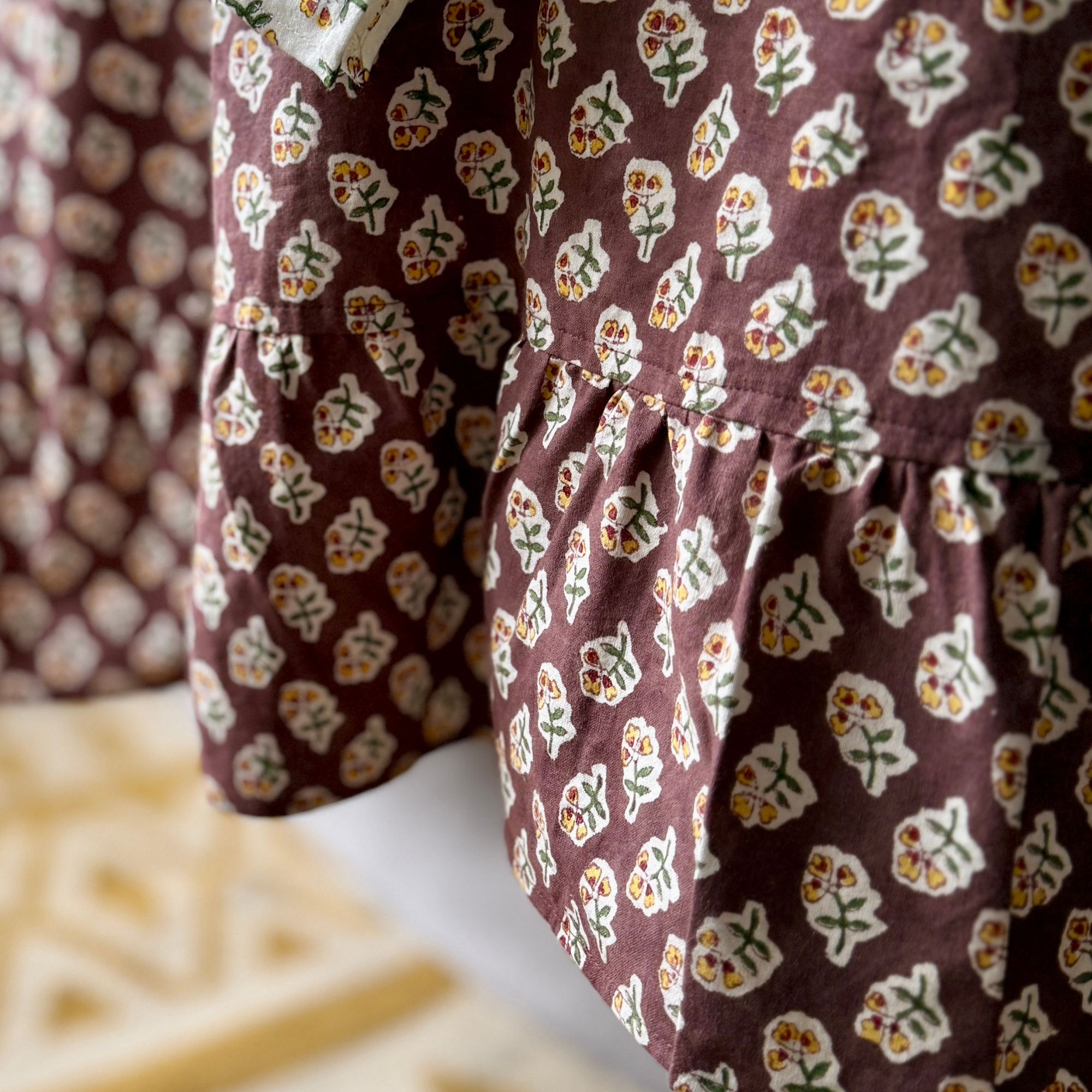 Chocolate Ditsy Round Tablecloth