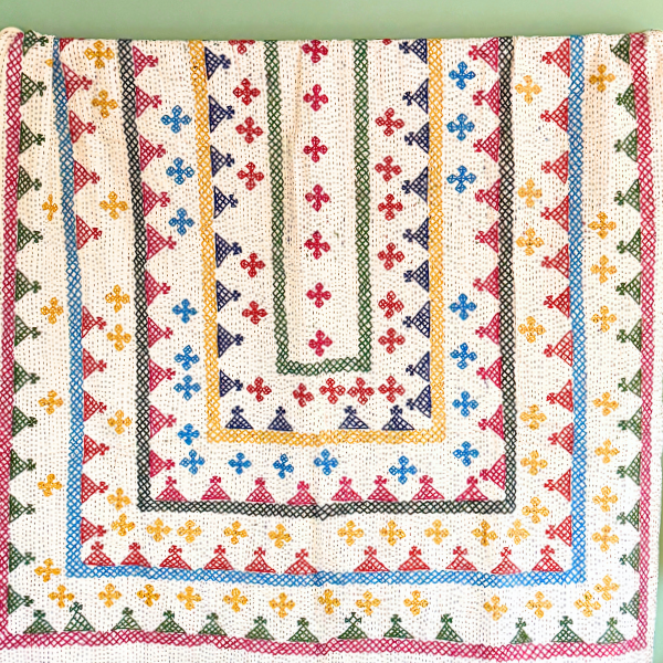 SINGLE KANTHA  -PINK, GREEN, YELLOW, BLUE, RED, PURPLE