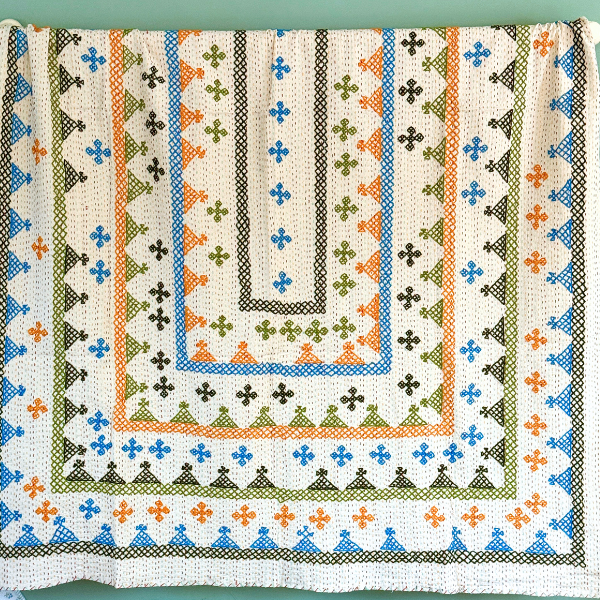 SINGLE KANTHA  - GREEN, BLUE, ORANGE, LIME