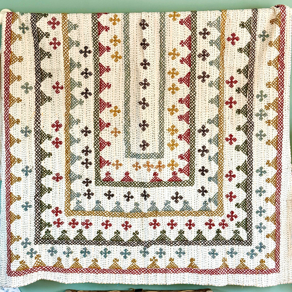 SINGLE KANTHA  - RUST, OCHRE, GREY, BROWN, KHAKI,