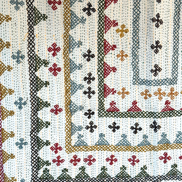 SINGLE KANTHA  - RUST, OCHRE, GREY, BROWN, KHAKI,