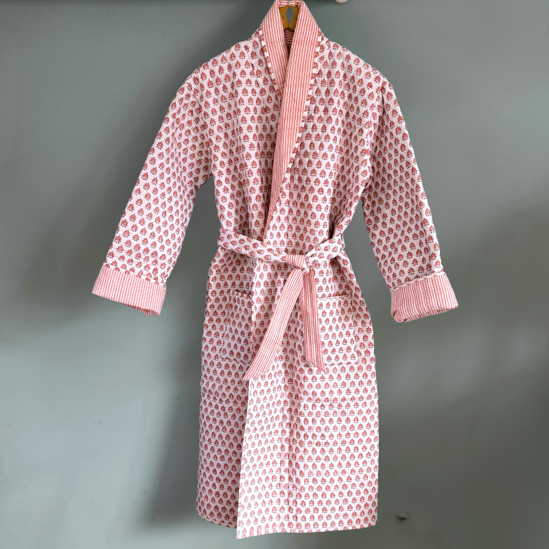 Adult Pink Pomily Dressing Gown