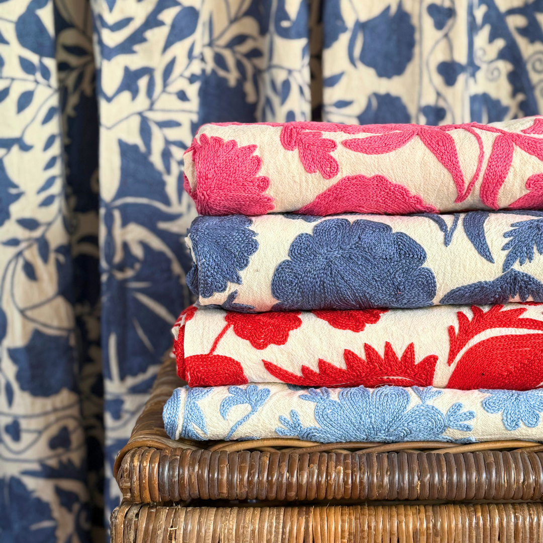 Coloured Crewel Embroidered Bedspread