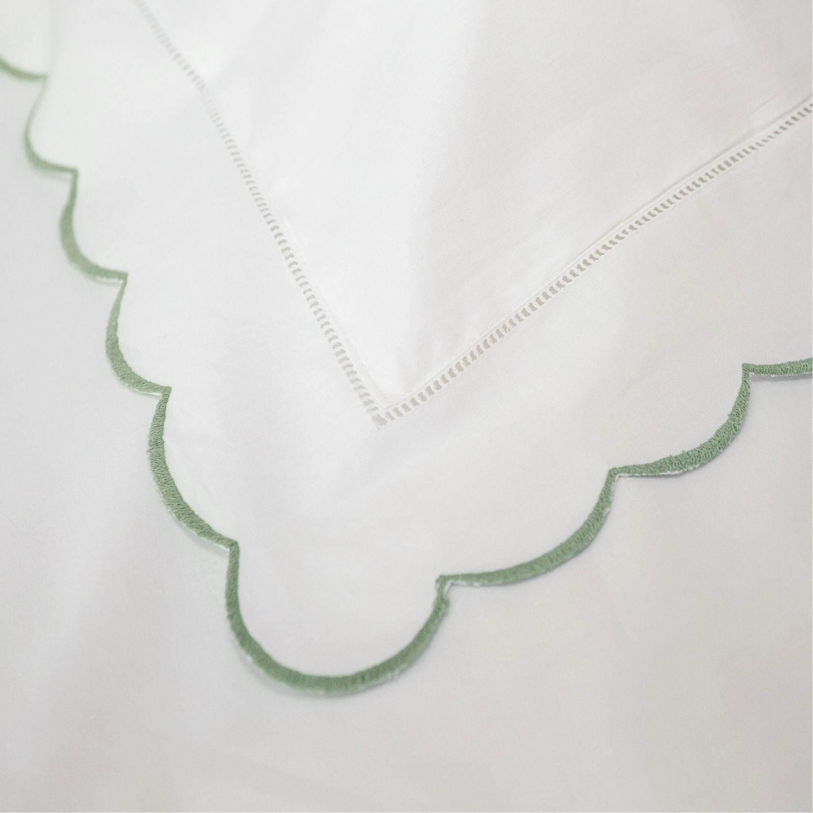Sage Green Scallop Square Pillowcase