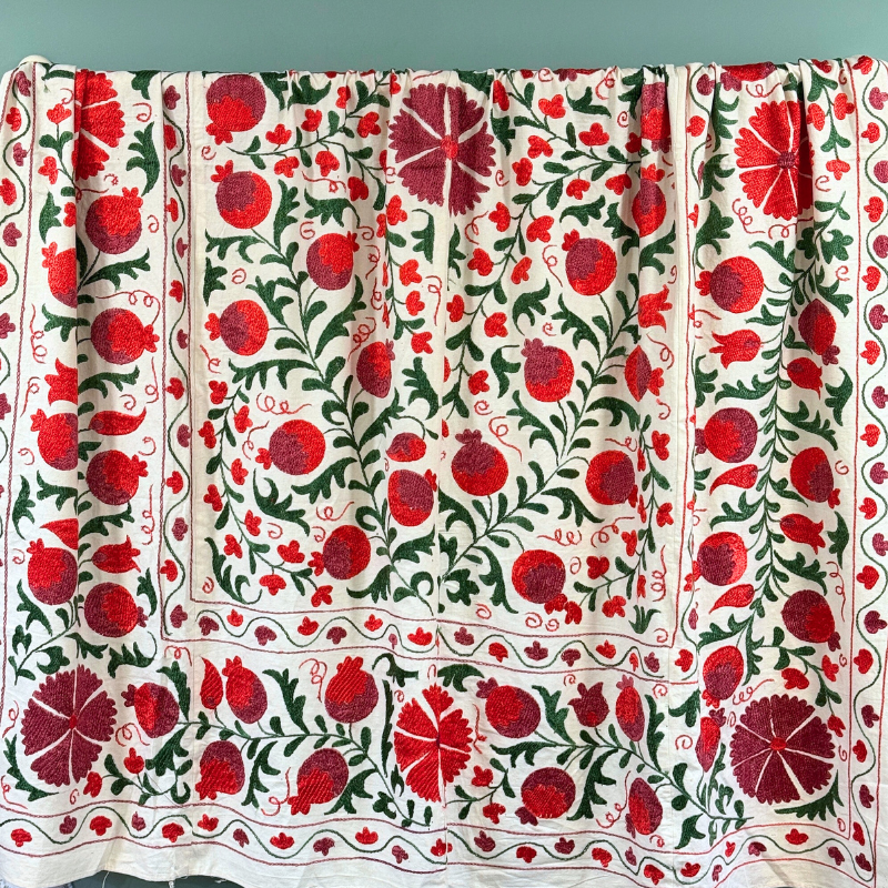 Extra Large Suzani - Plum, Red, Forest Green