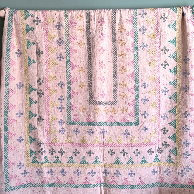 SINGLE KANTHA  - MINT GREEN, PINK, LILAC, LIME, GREY