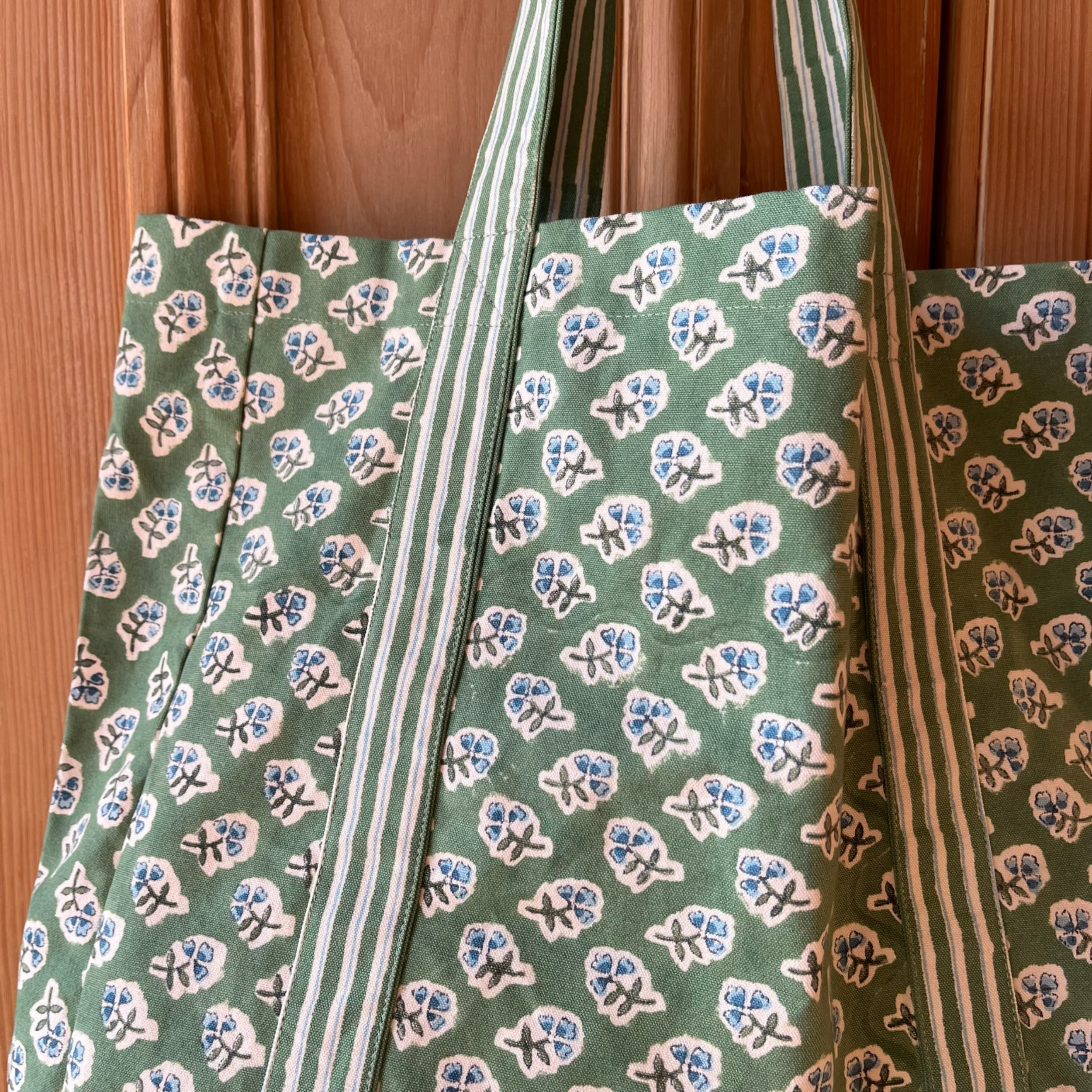 Apple Green Ditsy Tote Bag