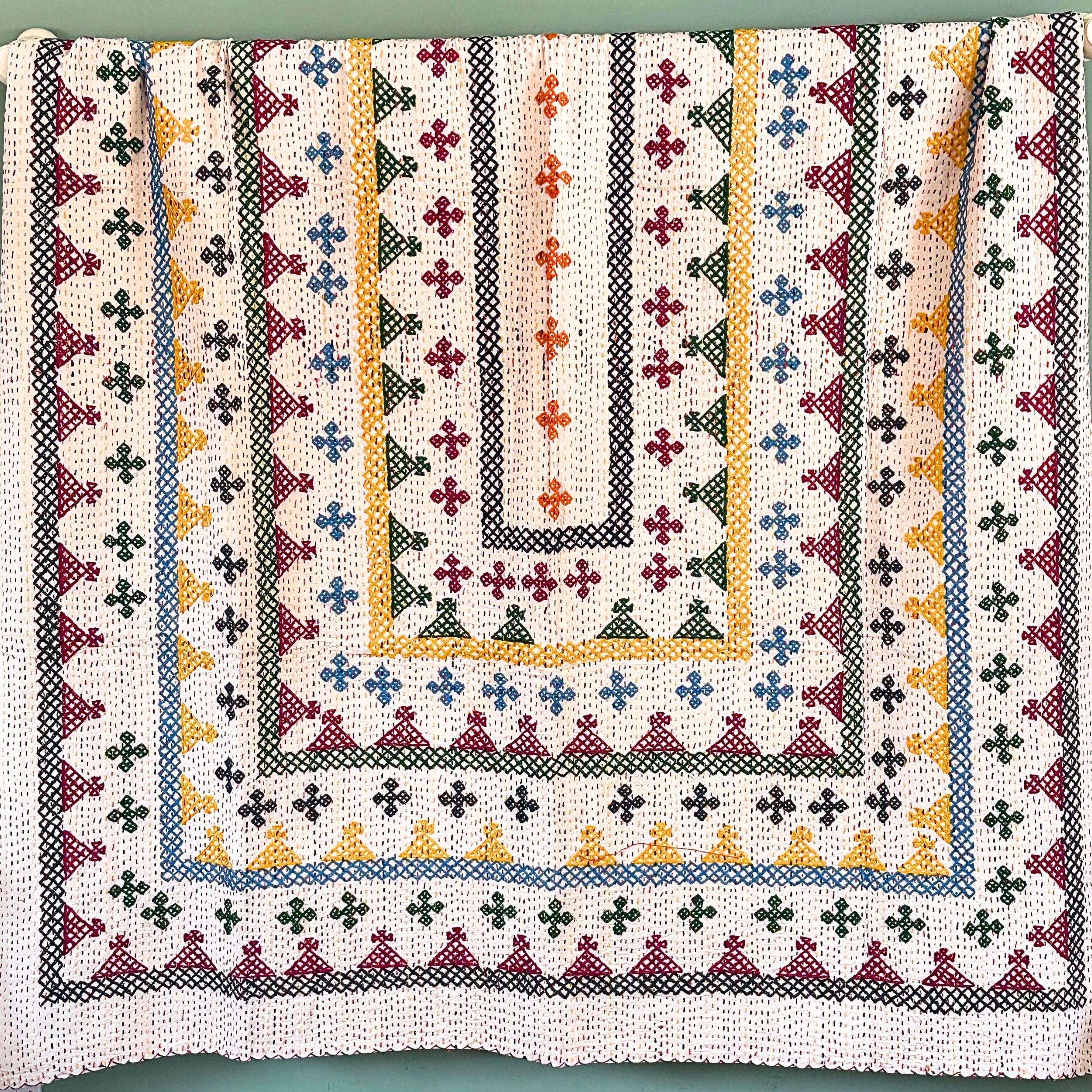 SINGLE KANTHA  - GREY, PURPLE, GREEN, BLUE, YELLOW