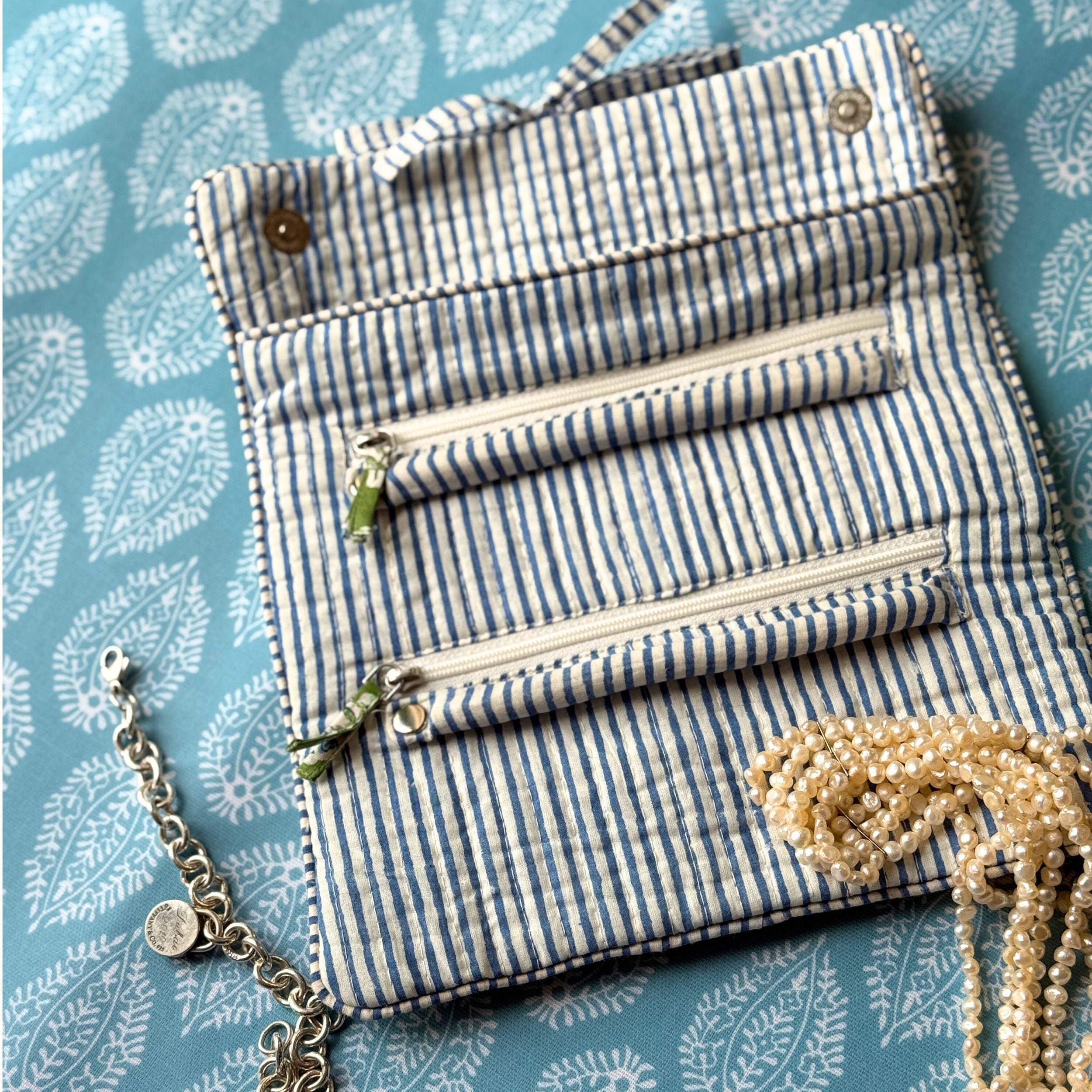 Apple Green Ditsy Jewellery Roll