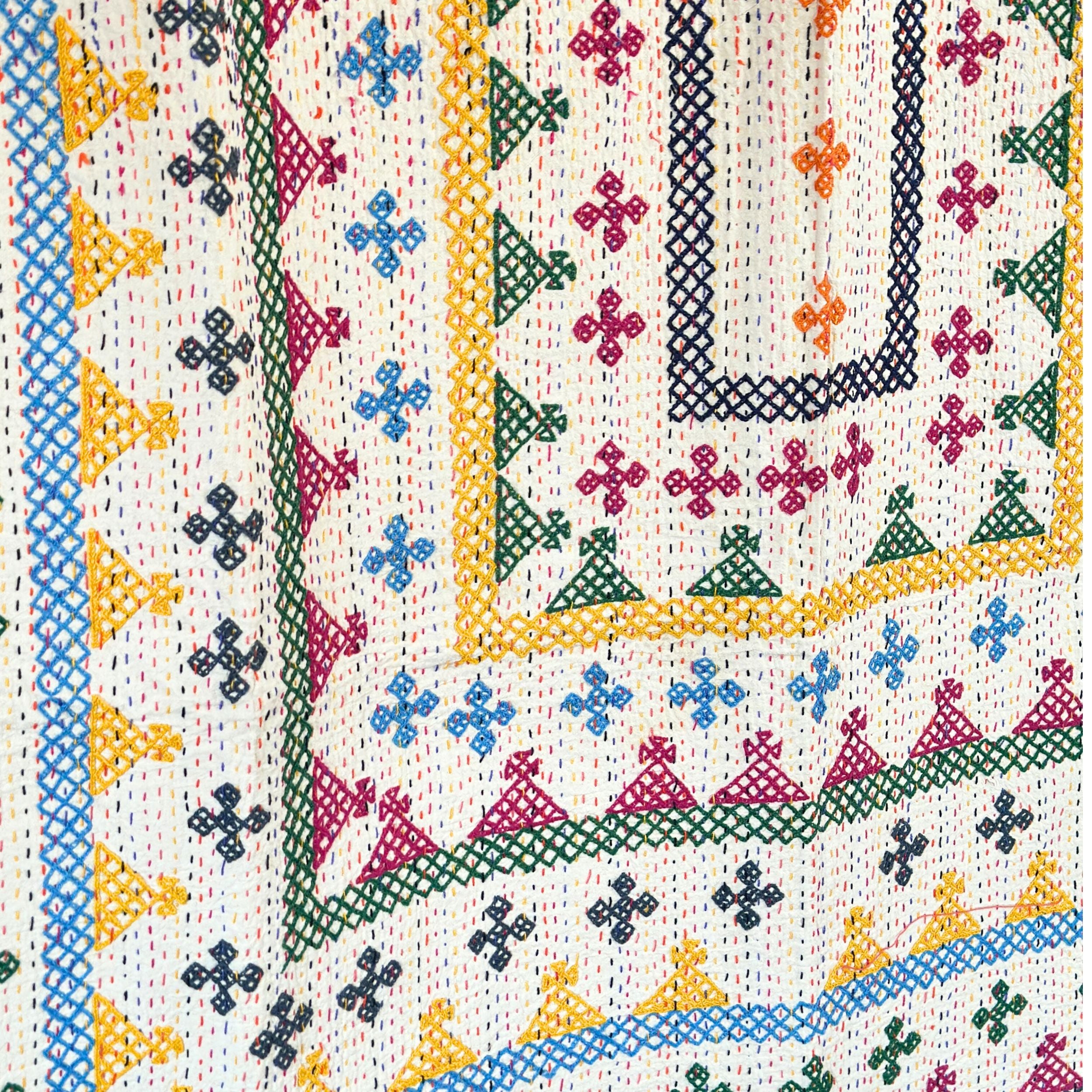 SINGLE KANTHA  - GREY, PURPLE, GREEN, BLUE, YELLOW