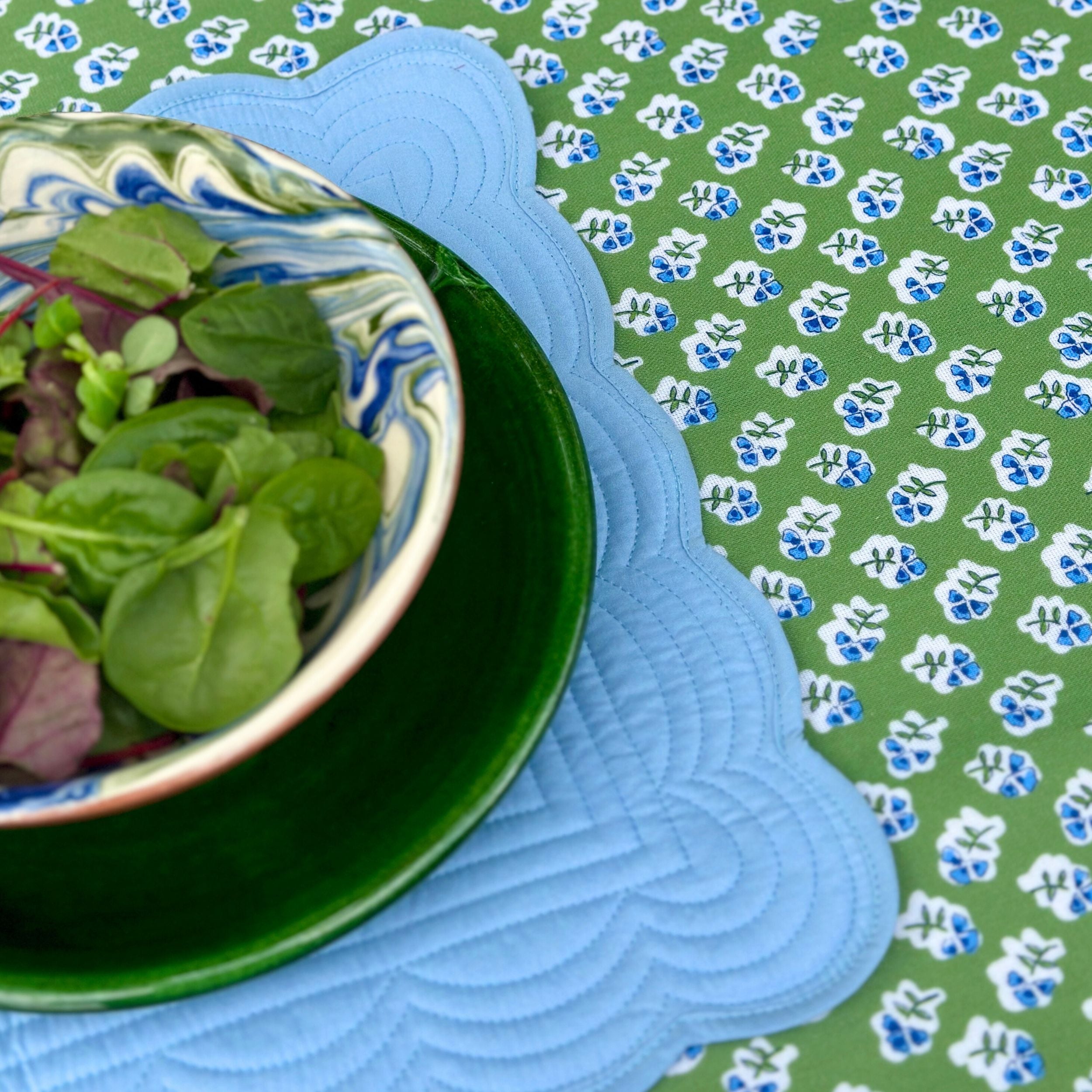 Apple Green Ditsy Oilcloth