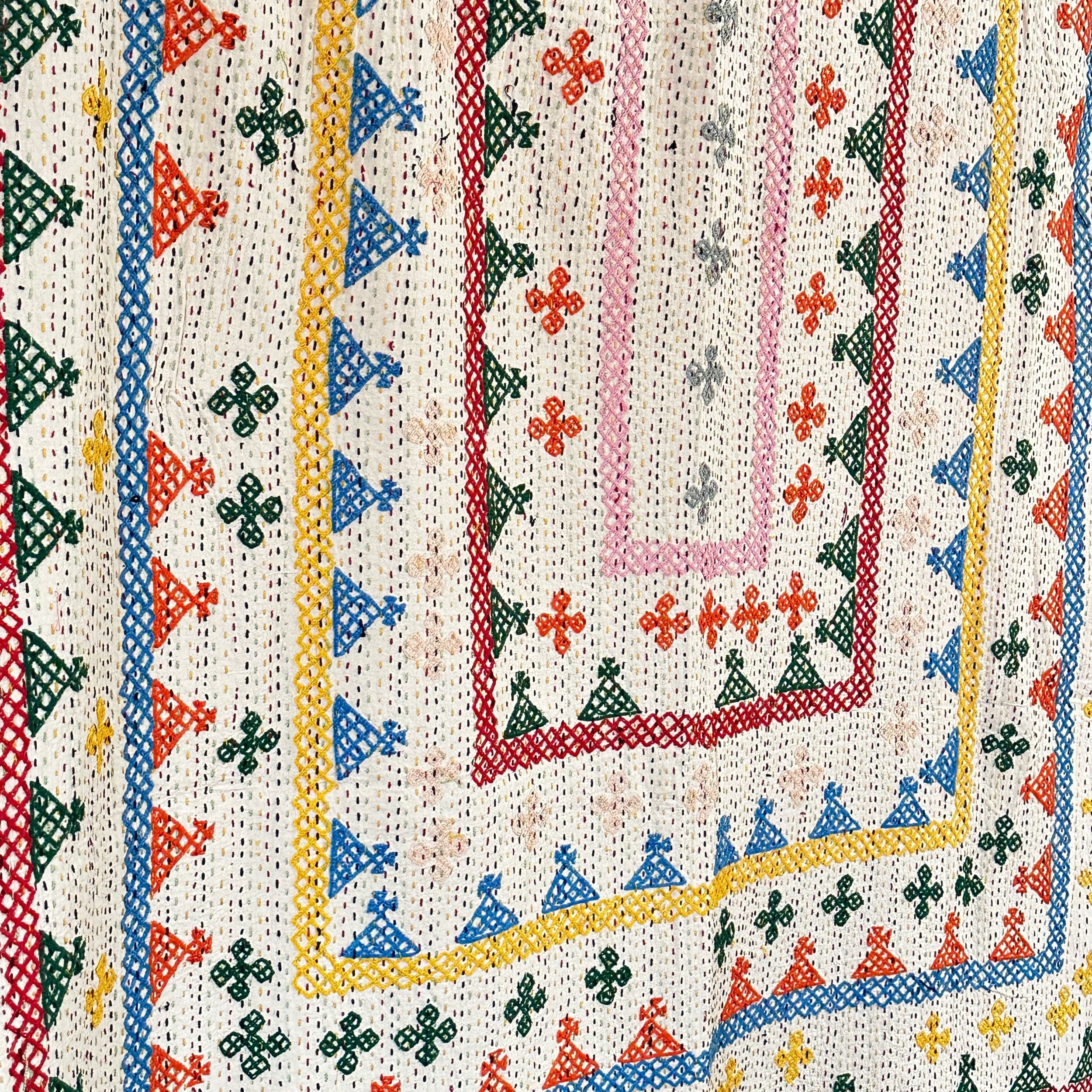 SINGLE KANTHA  - RED, GREEN, YELLOW, BLUE, ORANGE
