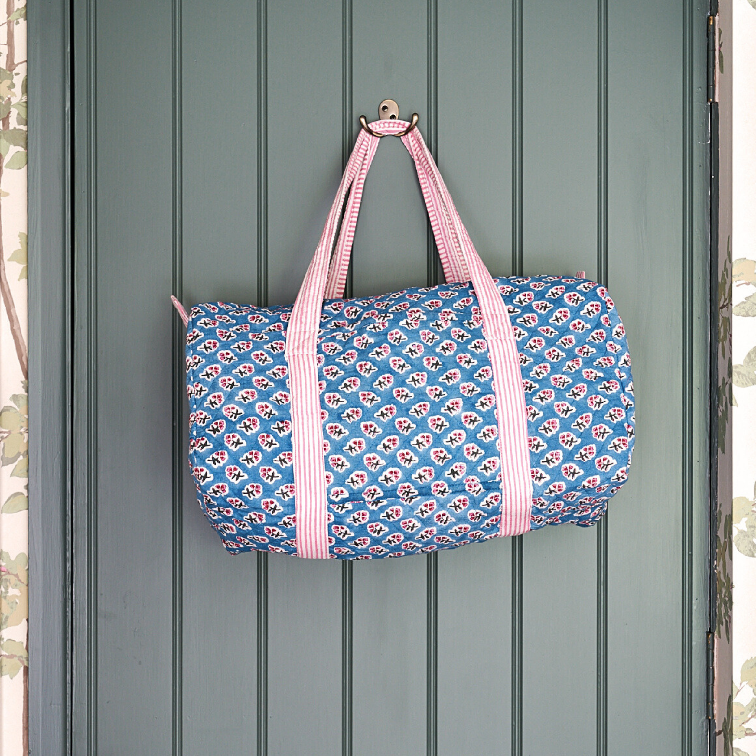 Azure Blue Ditsy Weekend Bag