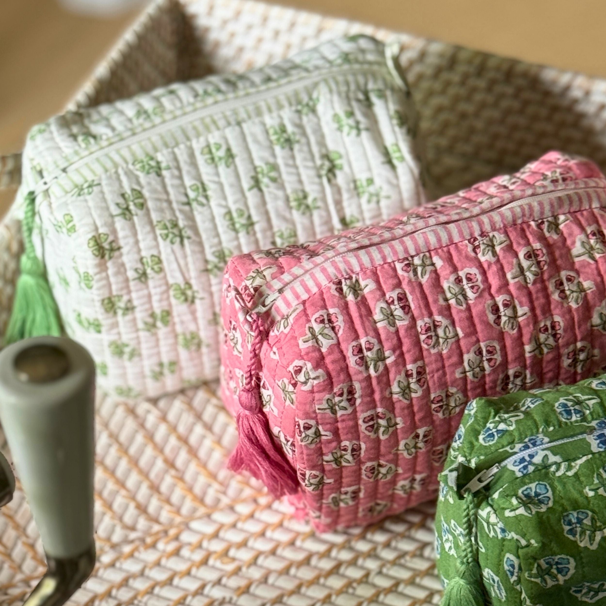 Rose Pink Ditsy Wash Bag
