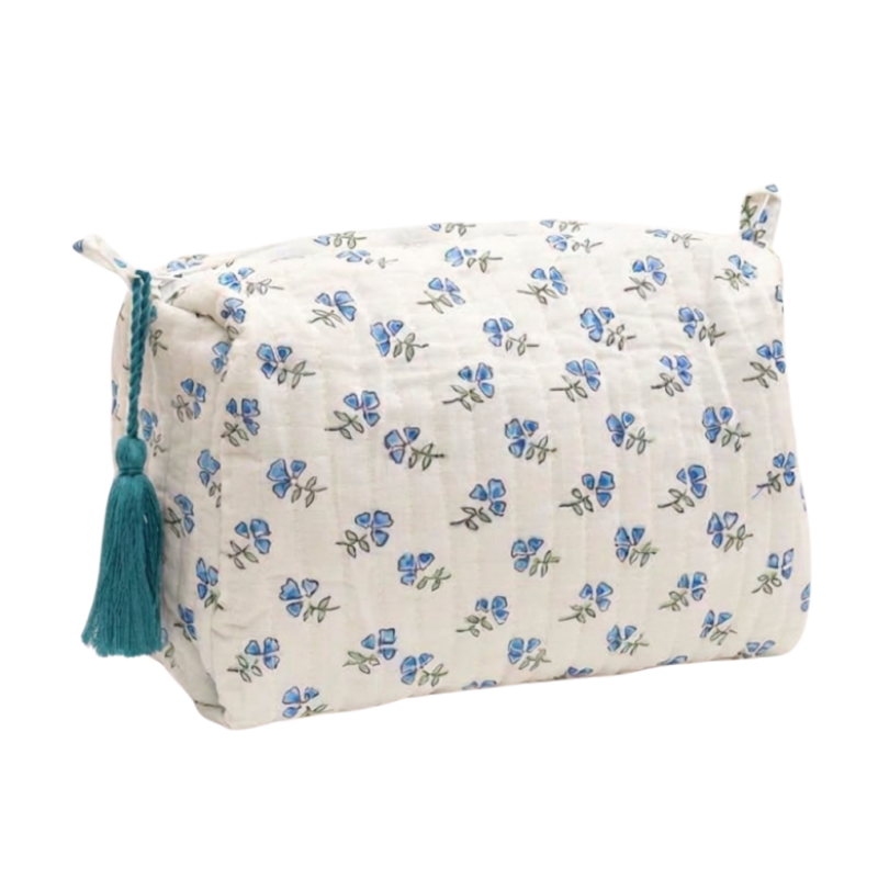 Blue Ditsy Wash Bag