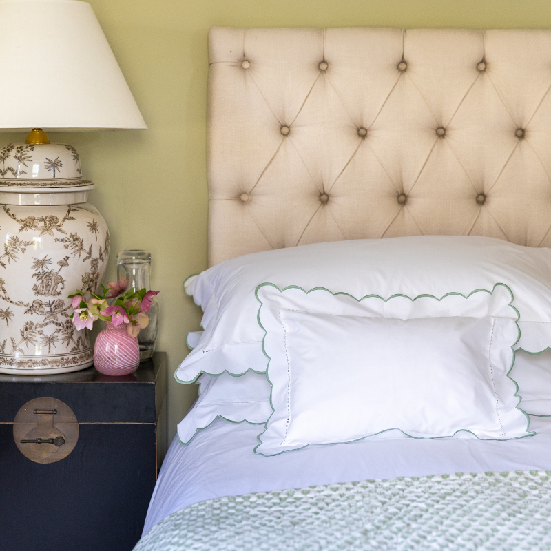 Sage Green Scallop Baby / Boudoir Pillowcase