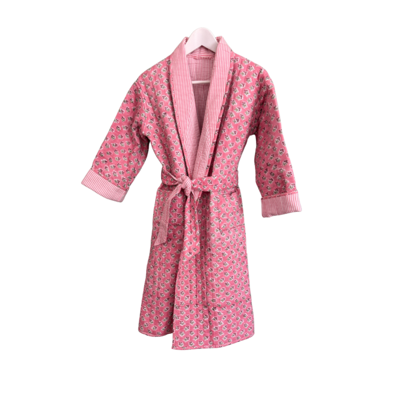 Children's Rose Pink Ditsy Dressing Gown