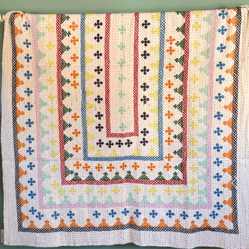 SINGLE KANTHA  - NAVY, ORANGE, BLUE, LILAC, MINT, LIME