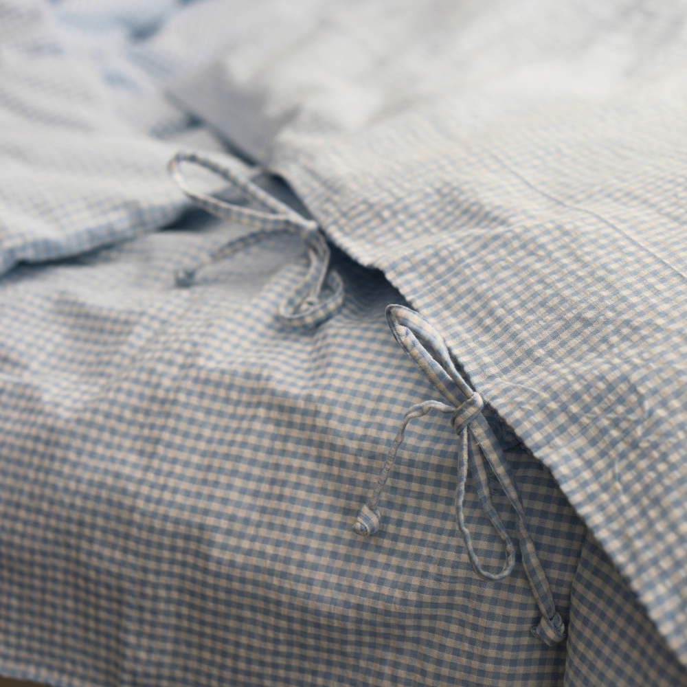 Blue Gingham Cot Bed Duvet Cover