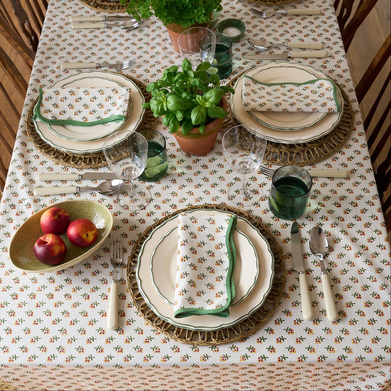 Yellow Ditsy Ruffle Tablecloth