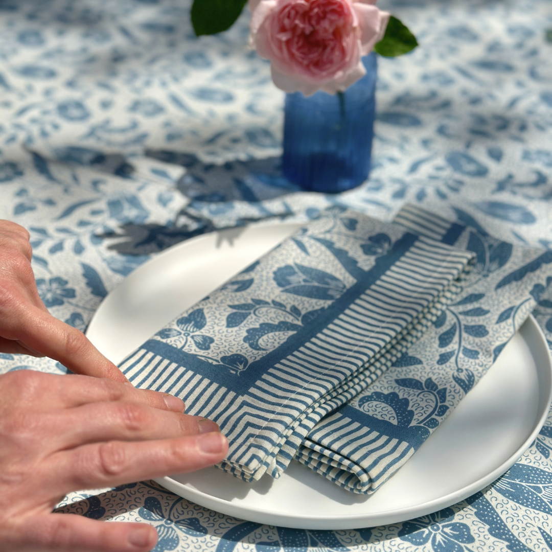 Blue Ottilie Napkins - Set of 4