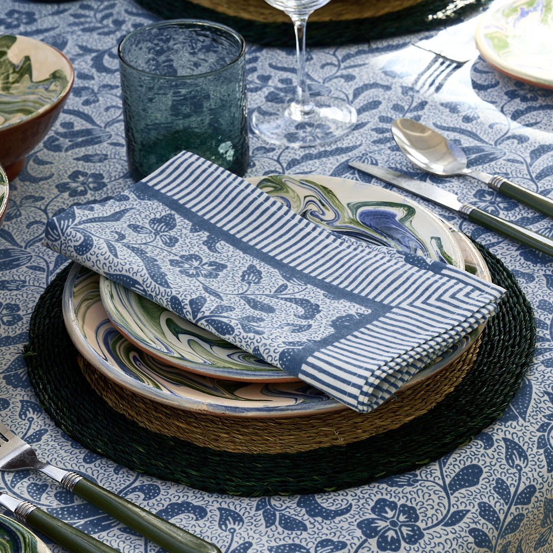 Blue Ottilie Tablecloth