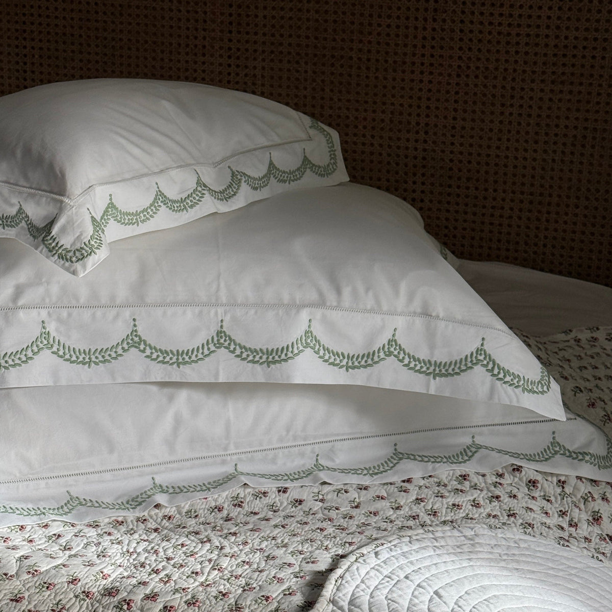 Green Jemima Pillowcase, Square