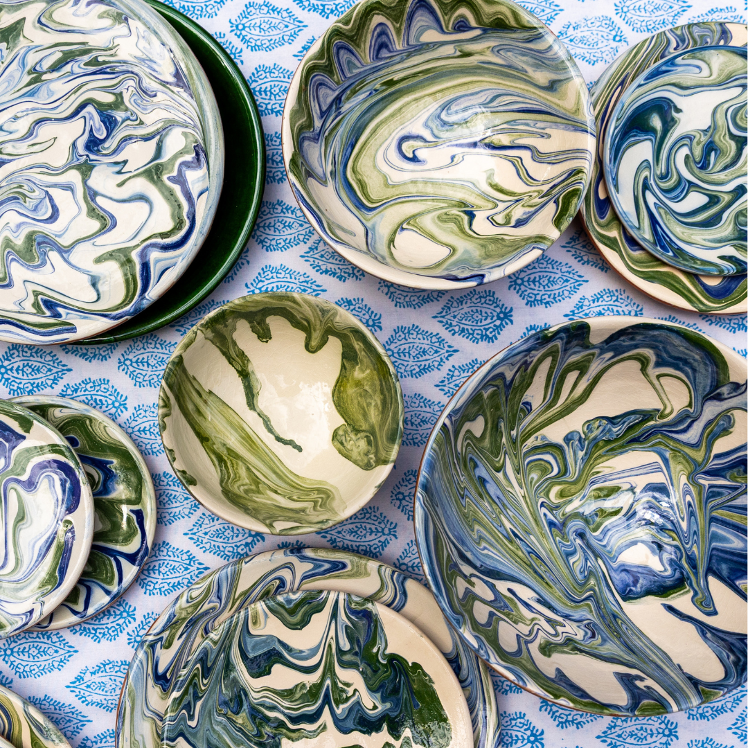 marbled ceramic medium bowl