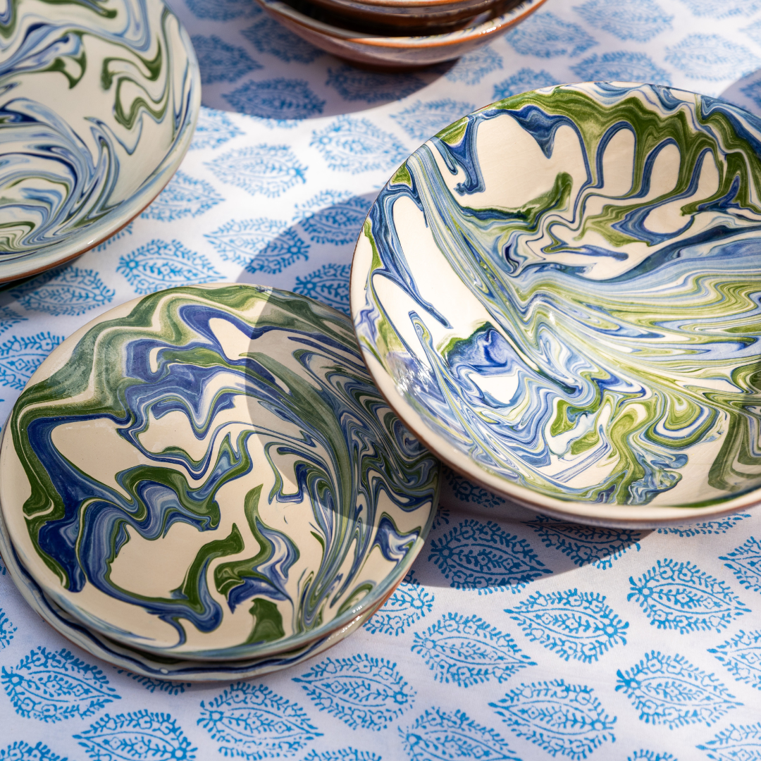 marbled medium ceramic plate