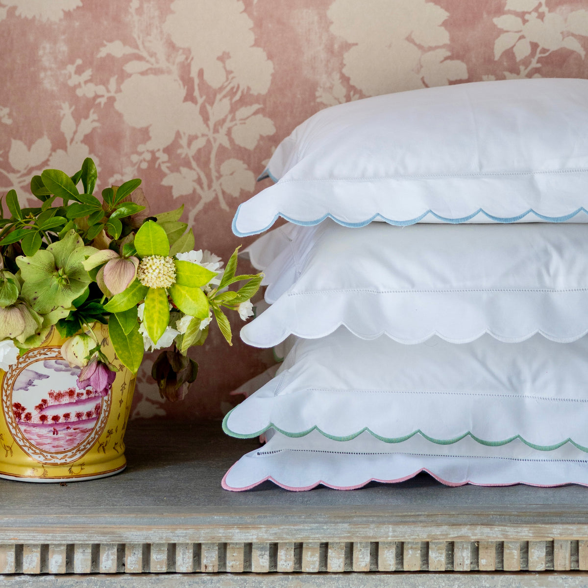 White Scallop Super King Pillowcase