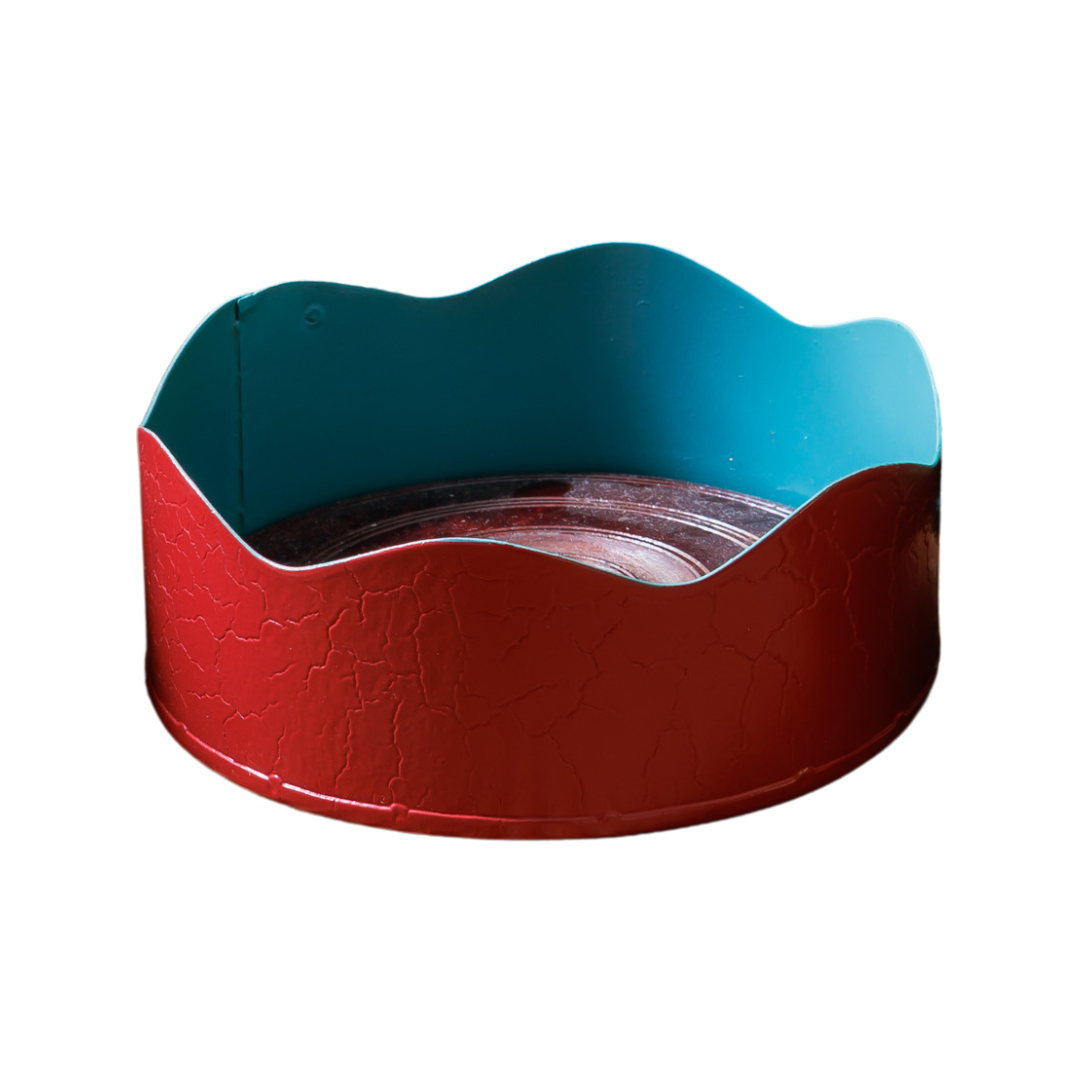 Toleware Wine Coaster - Chilli Red & Teal