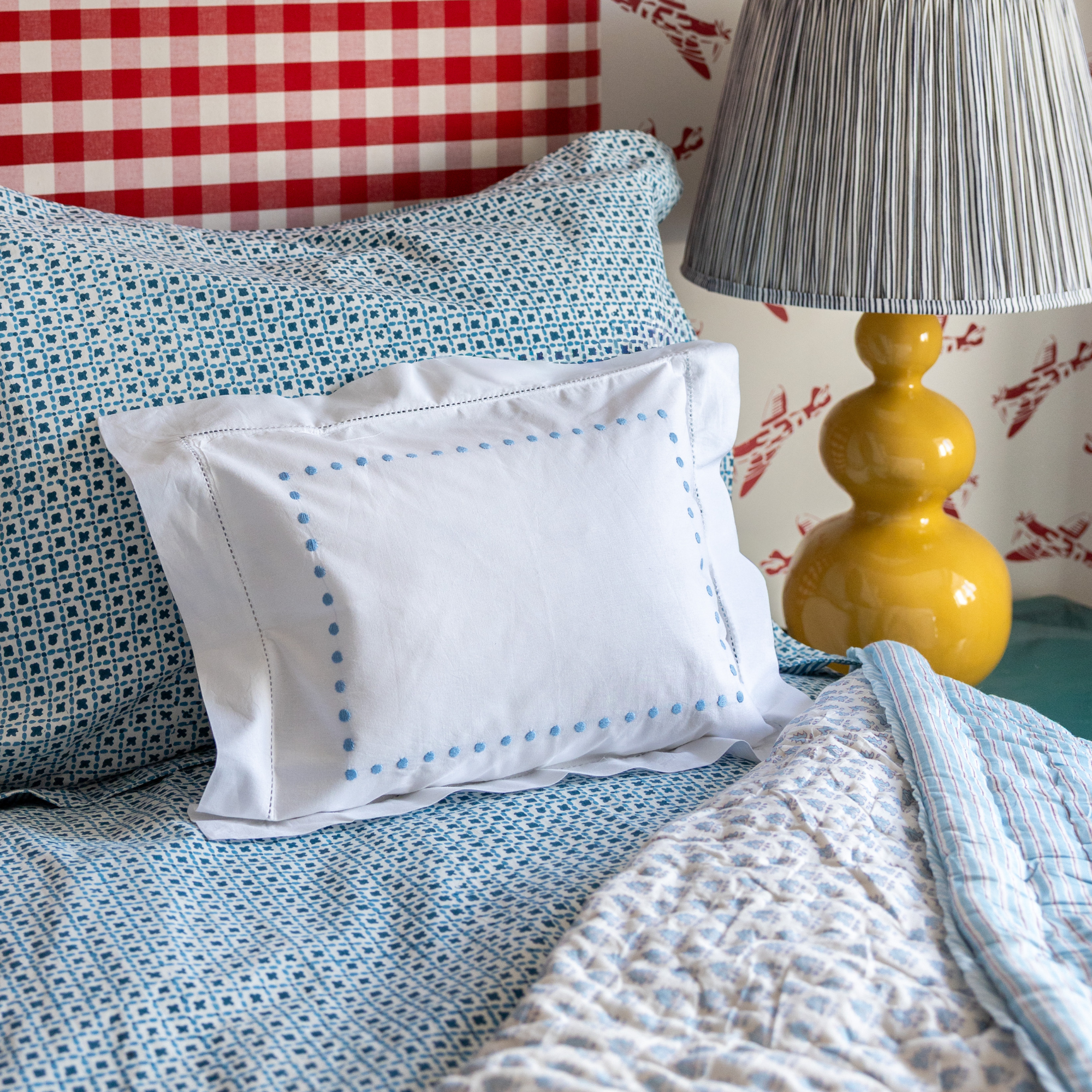 Blue Dots Baby / Boudoir Pillowcase